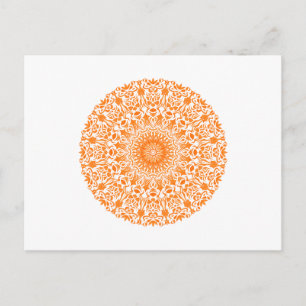 Tribal Mandala Orange Postcard
