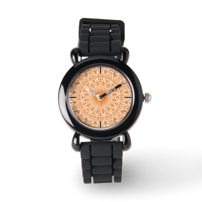 Tribal Mandala Orange Watch (Front)
