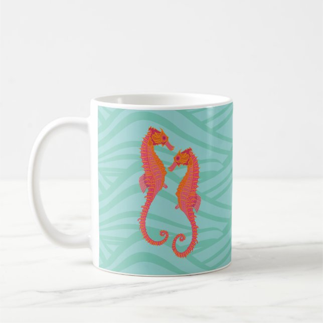 Tribal Marking Seahorses  Coffee Mug (Left)