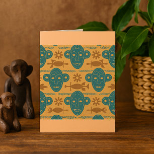 Tribal Mask African Ethnic Face Pattern Card