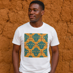 Tribal Mask African Ethnic Face Pattern T-Shirt
