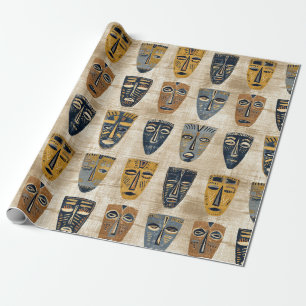 Tribal Mask Boho Pattern Wrapping Paper