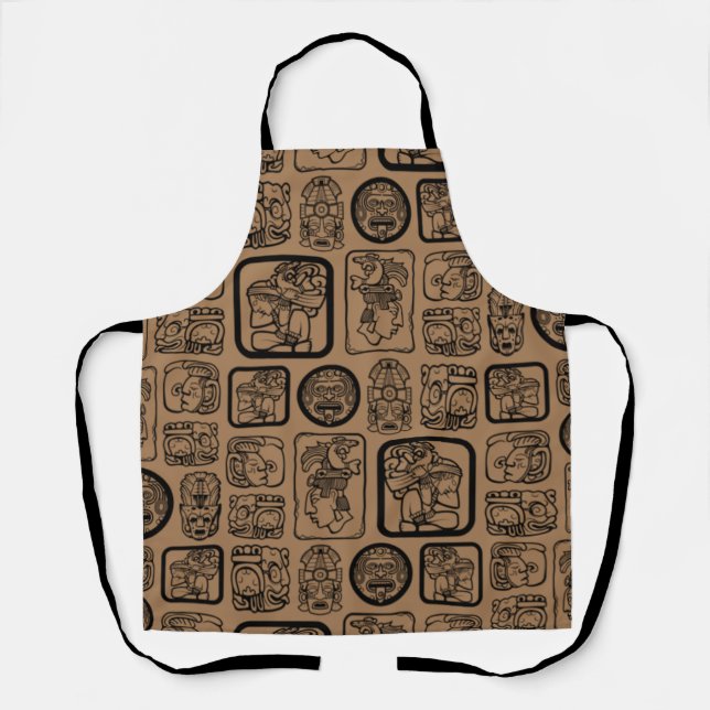 Tribal MAYA ancient mask pattern 1 Apron (Front)