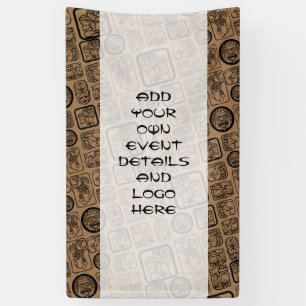 Tribal MAYA ancient mask pattern 1 Banner