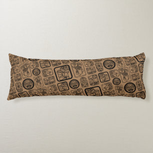 Tribal MAYA ancient mask pattern 1 Body Cushion