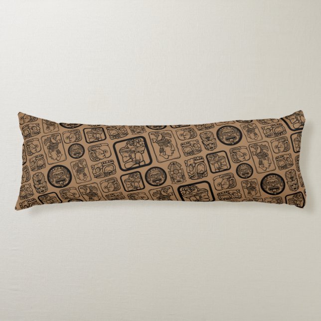 Tribal MAYA ancient mask pattern 1 Body Cushion (Front)