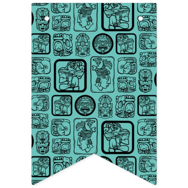 Tribal MAYA ancient mask pattern 1 Bunting (First Flag)