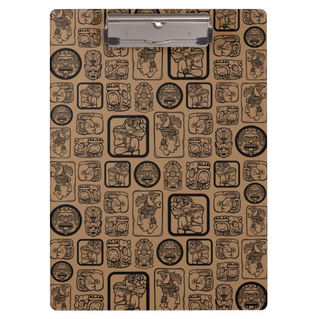 Tribal MAYA ancient mask pattern 1 Clipboard (Front)