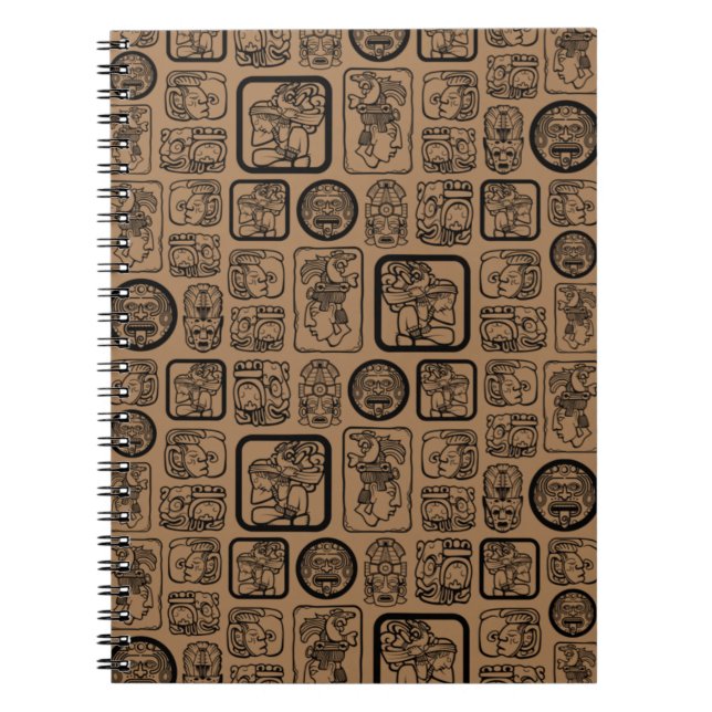 Tribal MAYA ancient mask pattern 1 Notebook (Front)