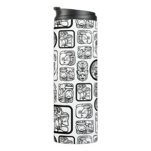 Tribal MAYA ancient mask pattern 1 Thermal Tumbler
