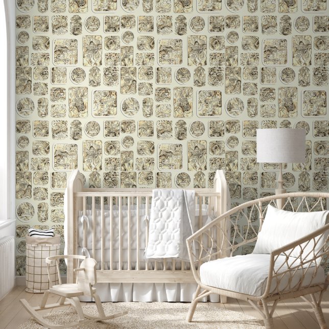 Tribal MAYA ancient mask pattern 3a Wallpaper (Kids)