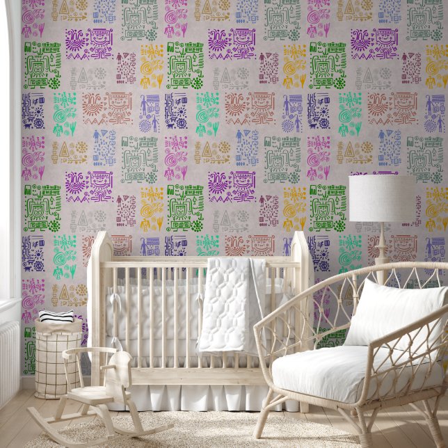 Tribal MAYA ancient mask pattern 5 Wallpaper (Kids)