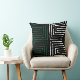 Tribal Maze Mud Cloth Pattern African Cushion