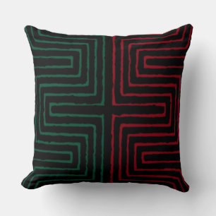 Tribal Maze Mud Cloth Pattern African Cushion