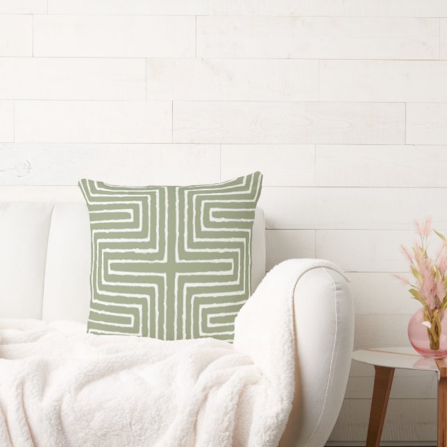Tribal Maze Mud Cloth Pattern African Cushion (Couch)