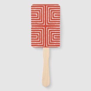Tribal Maze Pan African Pattern Mud Cloth Hand Fan