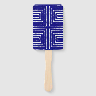 Tribal Maze Pan African Pattern Mud Cloth Hand Fan