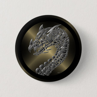 Tribal Metallic Dragon 6 Cm Round Badge