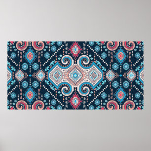 Tribal mexican vintage ethnic seamless pattern poster