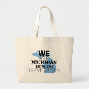 Tribal Michigan Michigama Great Waters Up North Large Tote Bag