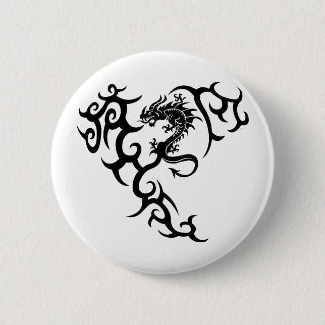 Tribal mit Drache 6 Cm Round Badge (Front)