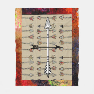 Tribal Modern Arrows Fleece Throw Blanket