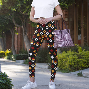 Tribal Monochrome Hexagon Leggings