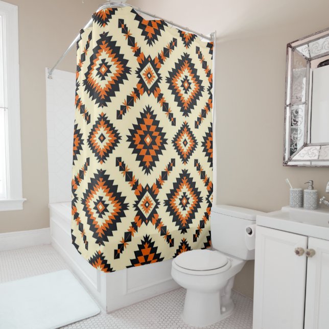 Tribal Mosaic Shower Curtain (In Situ)