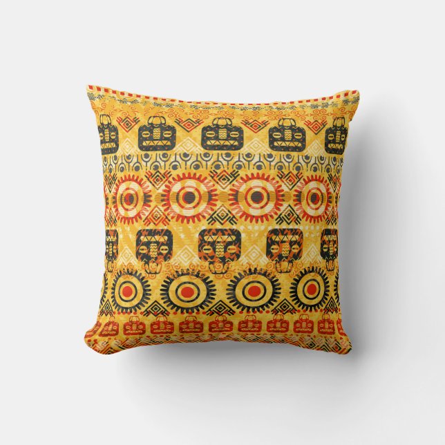 Tribal motifs: seamless ethnic pattern. cushion (Front)