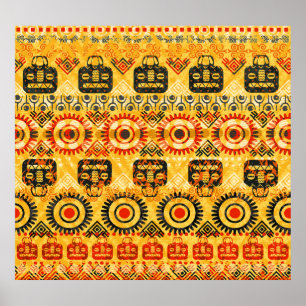 Tribal motifs: seamless ethnic pattern. poster
