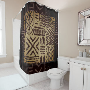 Tribal Mud Cloth Print Shower Curtain