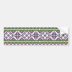 Tribal Multicolored ancient symbol folk art design Bumper Sticker