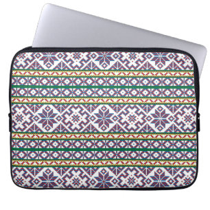 Tribal Multicolored ancient symbol folk art design Laptop Sleeve