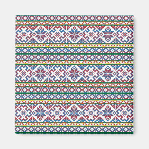 Tribal Multicolored ancient symbol folk art design Magnet