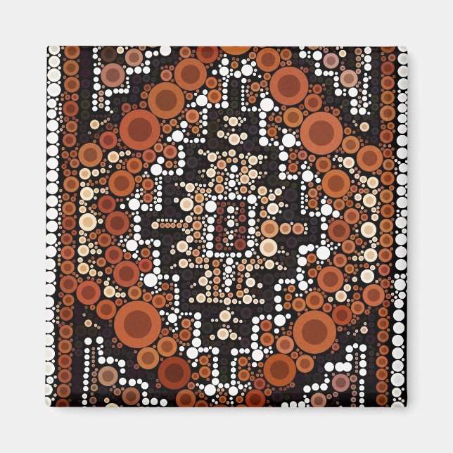 Tribal Native American Earth Tones Mosaic Magnet (Front)