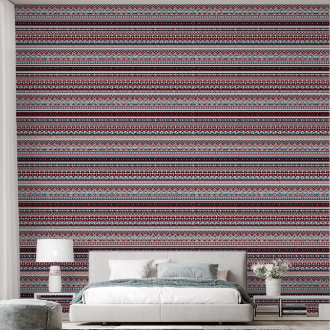 Tribal Native American Southwest Pattern Wallpaper (Bedroom)