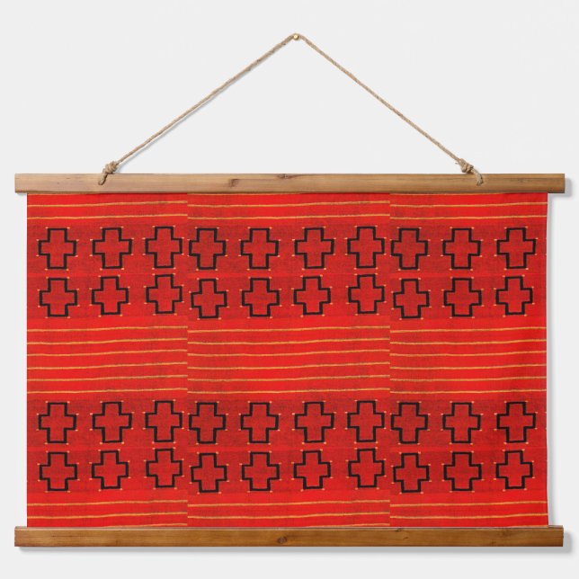 Tribal Native American Southwest Weaving Navajo Hanging Tapestry (Front)