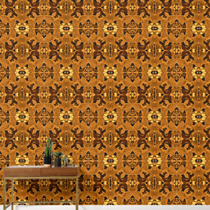 Tribal Native Ethnic Western Brown Black Yellow Wallpaper