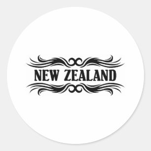 Tribal New Zealand Classic Round Sticker