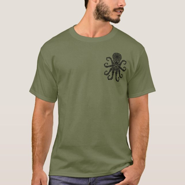 Tribal Octopus Front/Back T-Shirt (Front)
