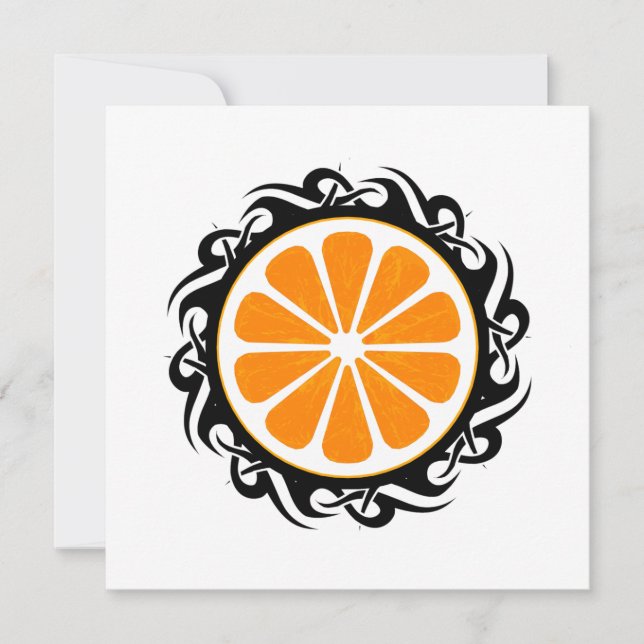 tribal oranges invitation (Front)