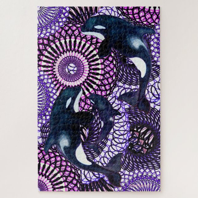 Tribal Orca Jigsaw Puzzle (Vertical)