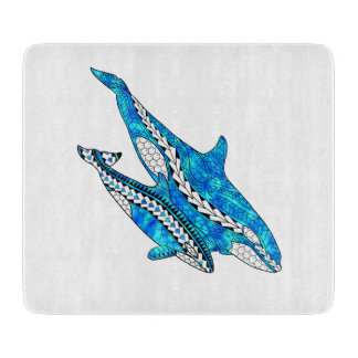 Tribal Orca Whales Cutting Board