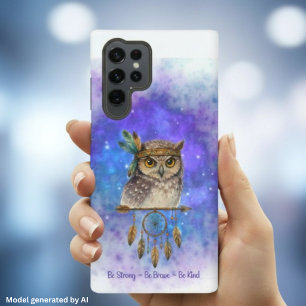 Tribal Owl – Be Strong, Be Brave, Be Kind Samsung Galaxy Case