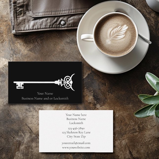 Tribal Owl Skeleton Key Locksmith Business Card (Creator Uploaded)