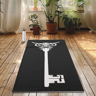 Tribal Owl Skeleton Key Yoga Mat