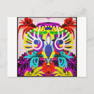 Tribal Owl With Many Colours Postcard