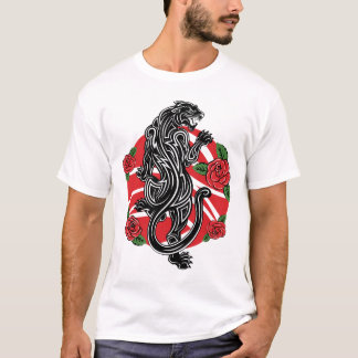 Tribal Panther with Roses T-Shirt