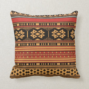 Tribal Pattern Colourful Graphic Design Bold Cushion