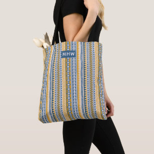 Tribal pattern custom monogram bags